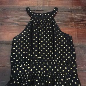 Shoshanna Cocktail Dress Black & Gold Metallic